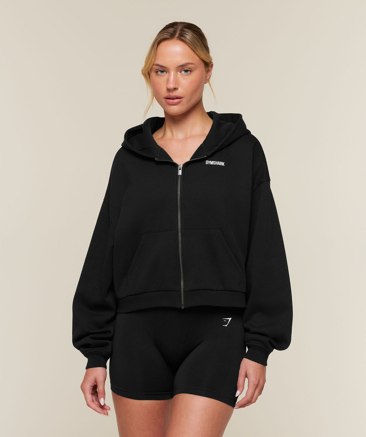 Cosy Luxe Zip Through Hoodie - Black ;)