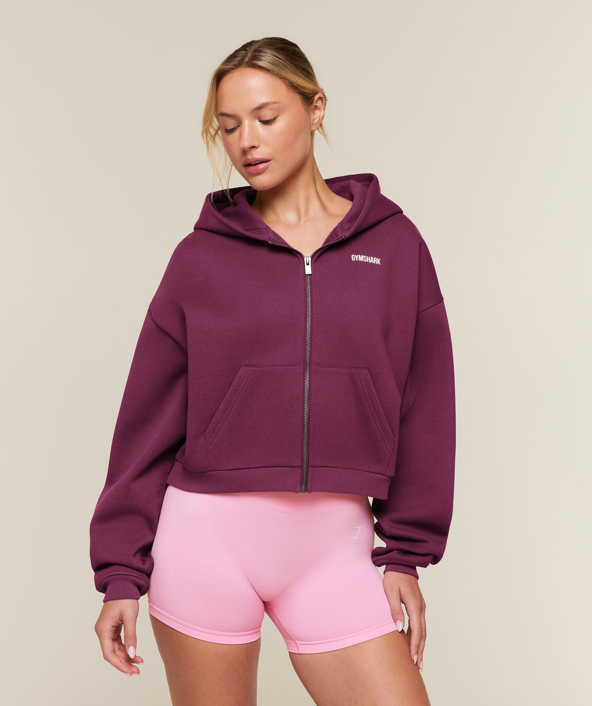 Cosy Luxe Zip Through Hoodie - Strength Pink ;)
