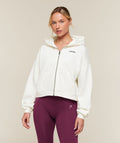 Cosy Luxe Zip Through Hoodie - Soft White ;)