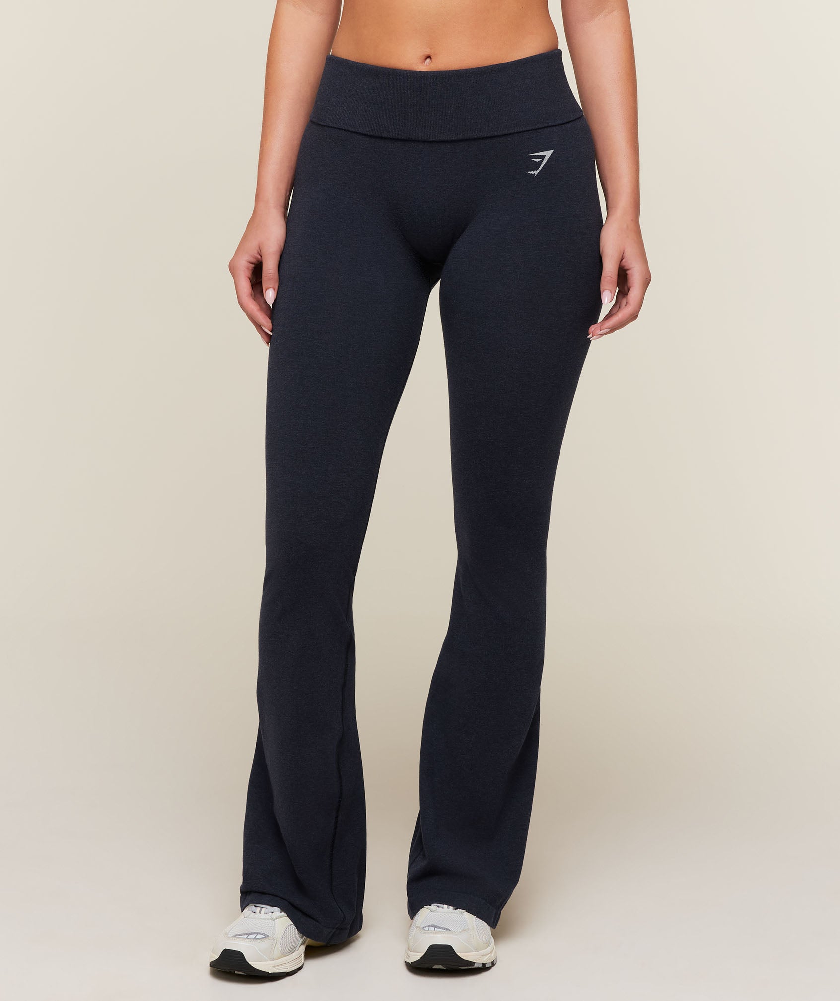CottonMove Flared Leggings - Deep Blue Marl