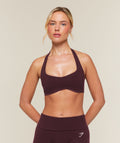 CottonMove Halterneck Sports Bra - Calm Purple Marl