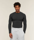 Cotton Seamless Long Sleeve T-Shirt - Black Marl ;)