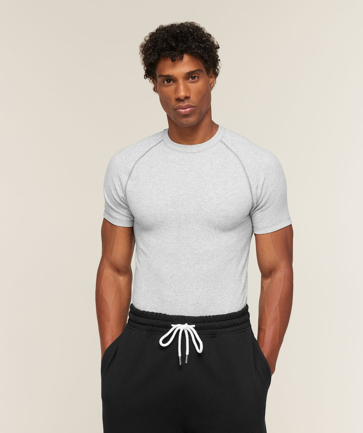 Cotton Seamless T-Shirt - Soft Grey Marl ;)