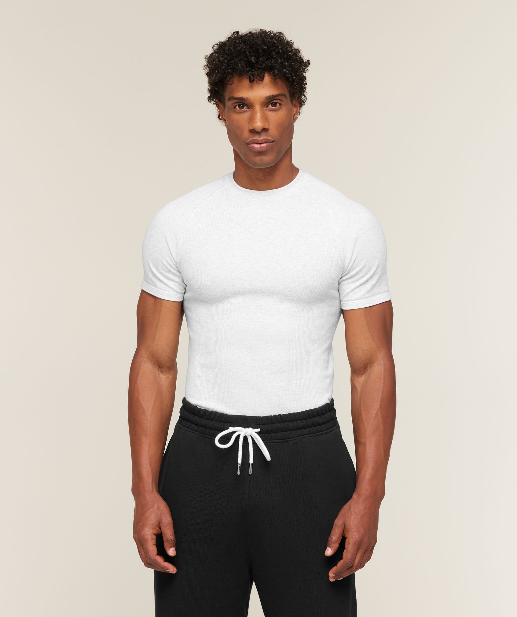 Cotton Seamless T-Shirt - White Grey Marl ;)