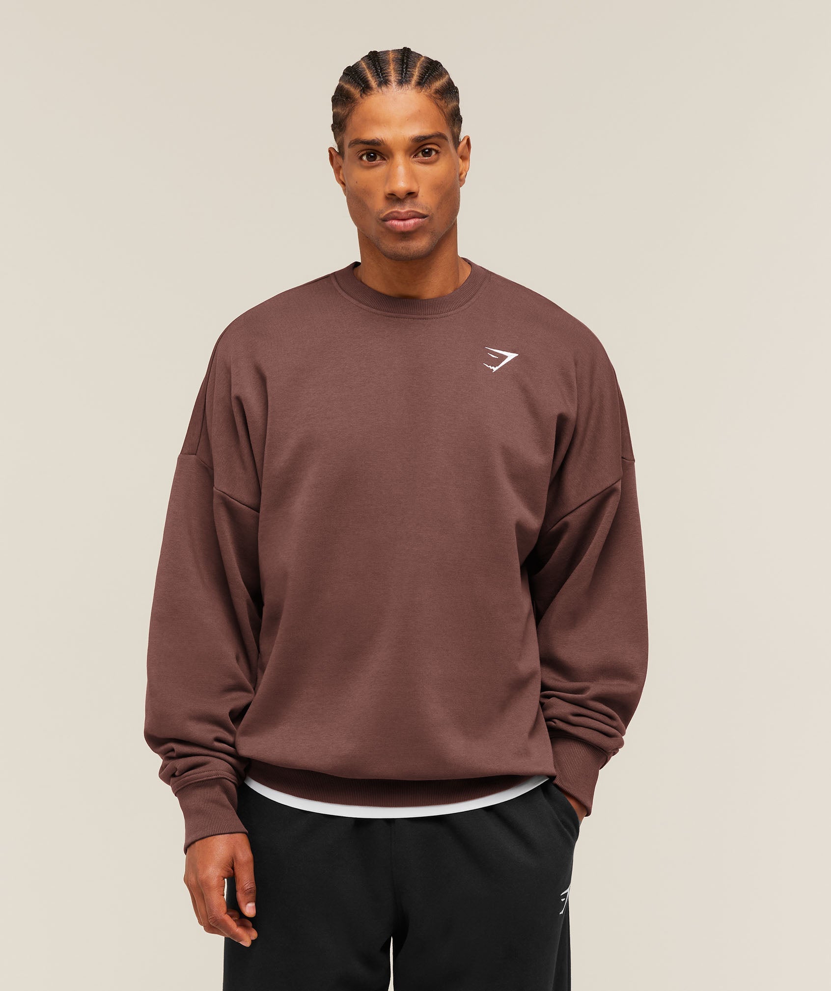 Oversized Crest Crew - Espresso Brown ;)