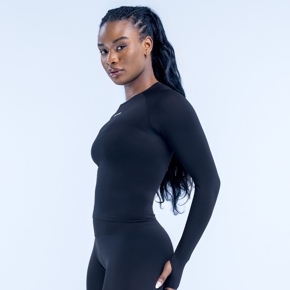 Defy Long Sleeve Top Midnight Black