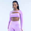 Defy Long Sleeve Shrug Amethyst