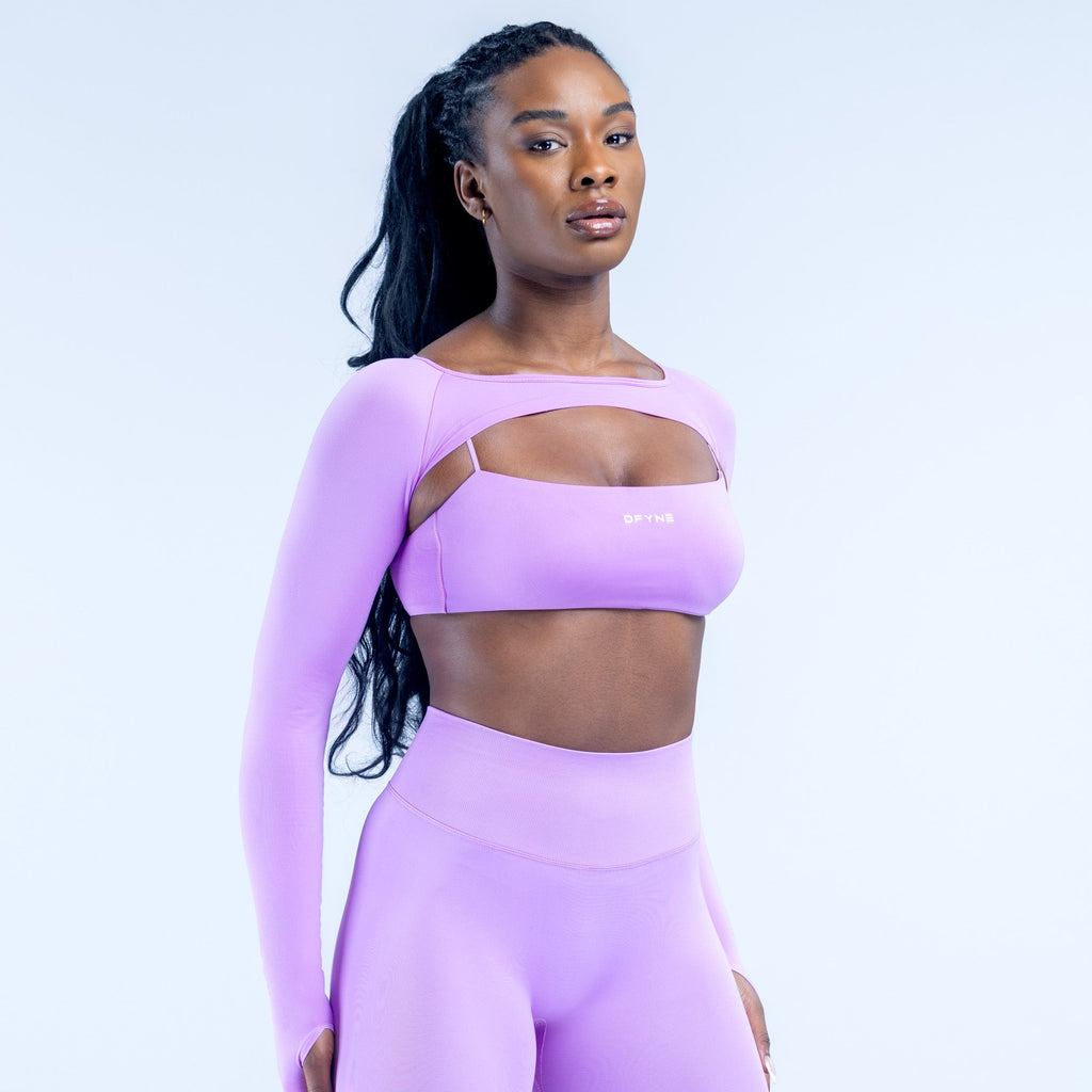 Defy Long Sleeve Shrug Amethyst