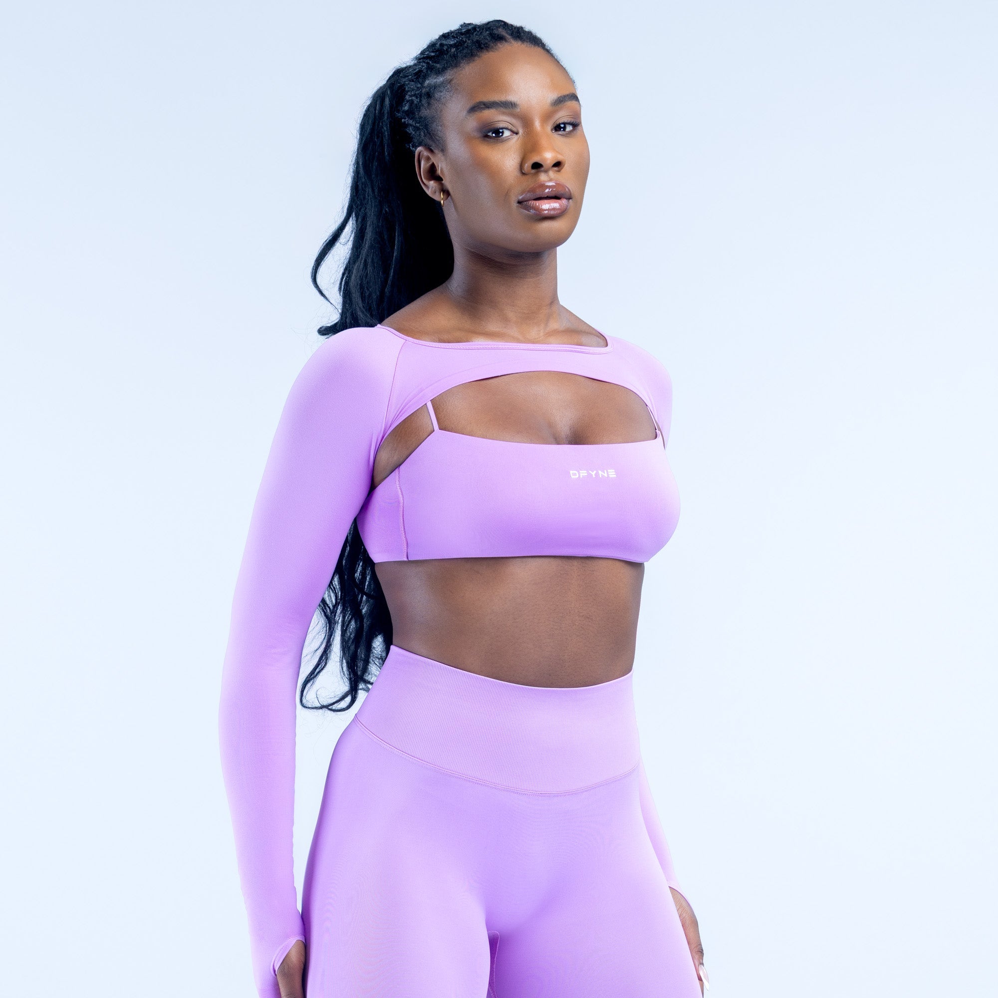 Defy Long Sleeve Shrug Amethyst
