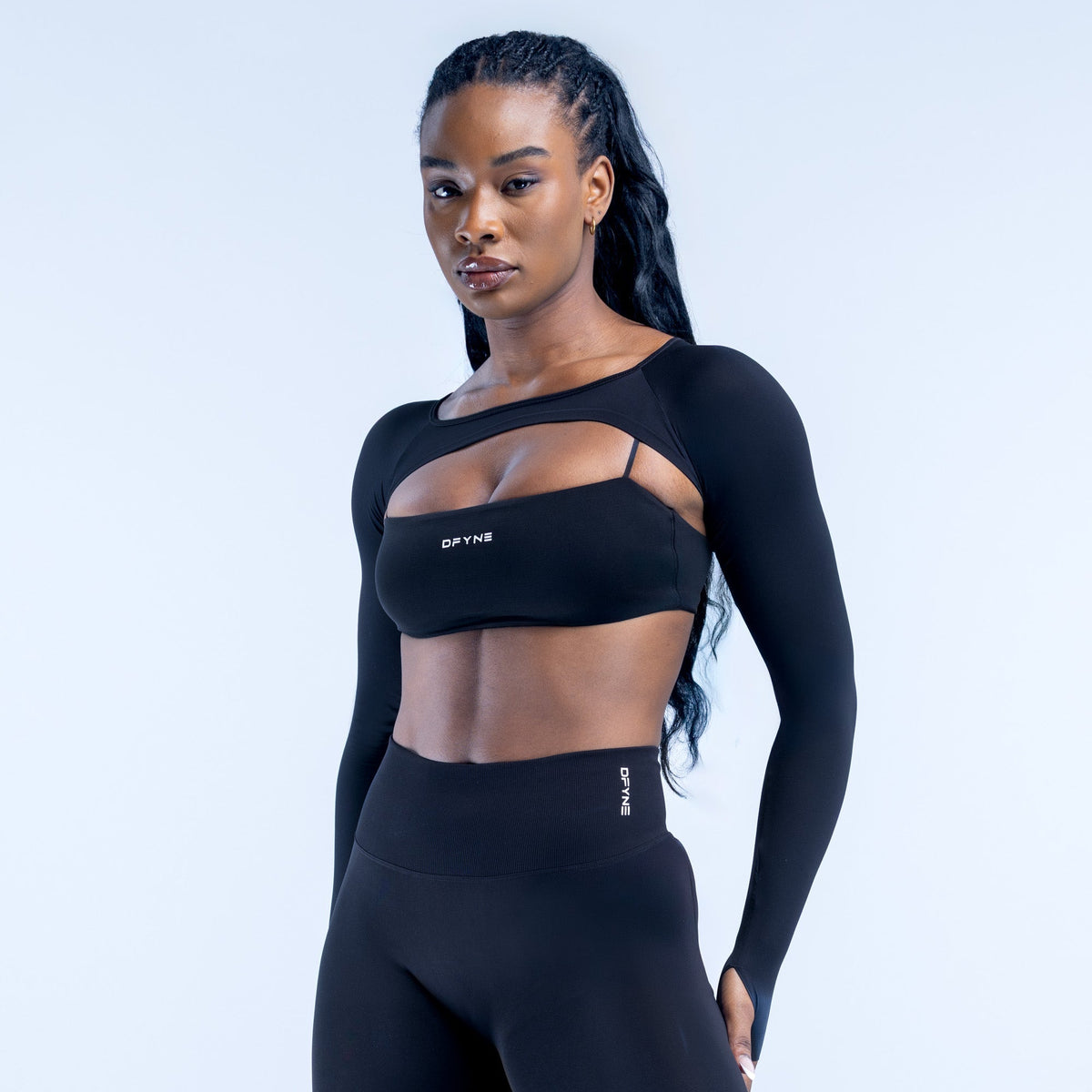 Defy Long Sleeve Shrug Midnight Black