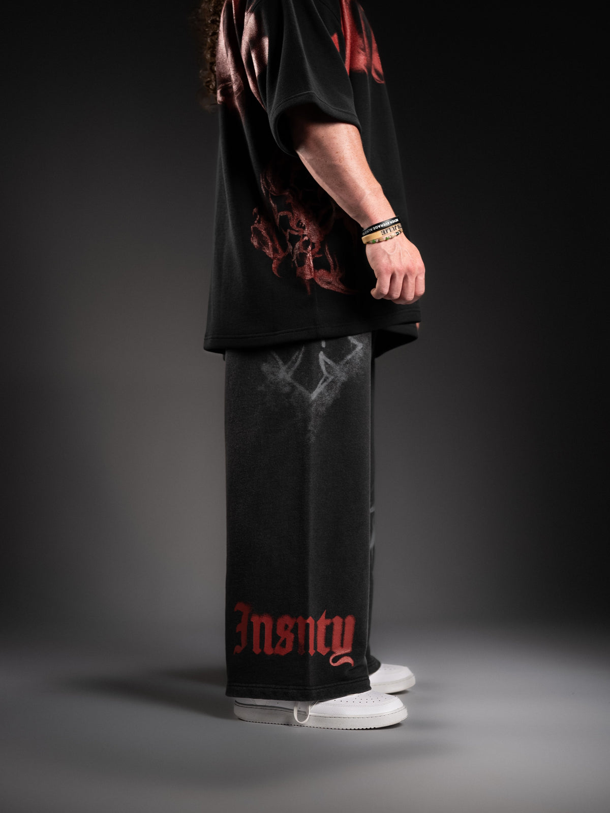 Wide Leg Sweats Blood Red