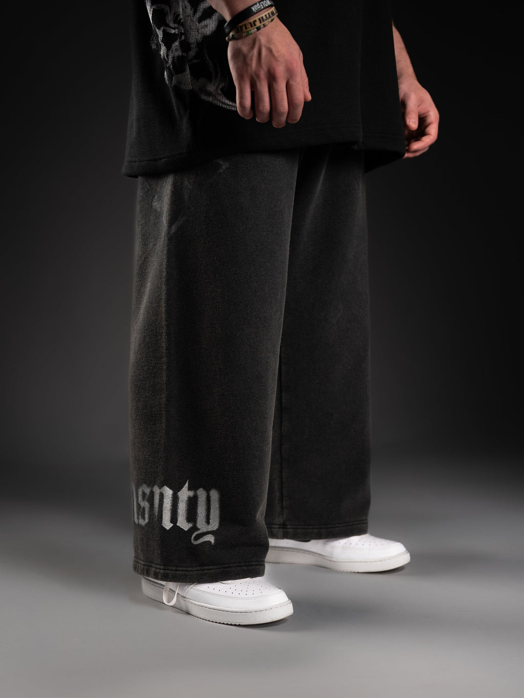 Wide Leg Sweats Glossy Gray