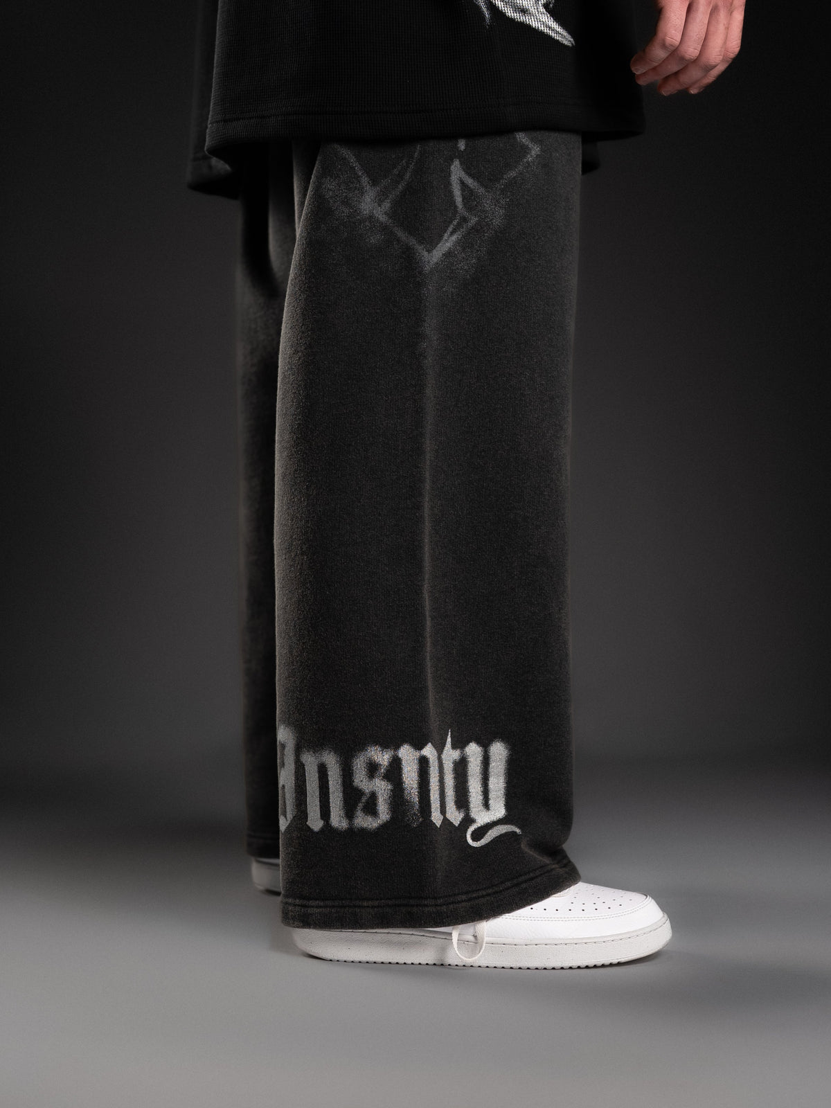 Wide Leg Sweats Glossy Gray