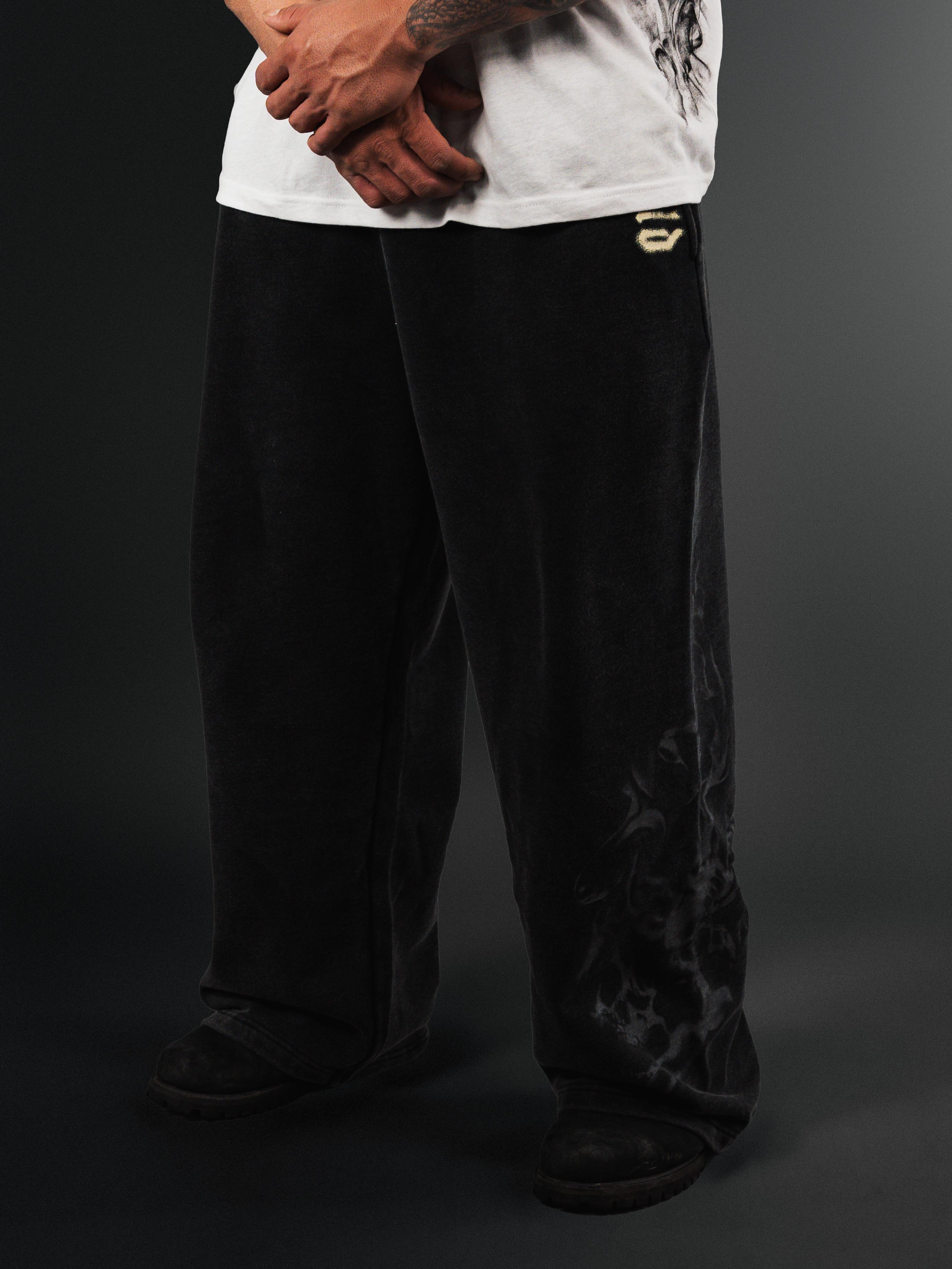 Wide Leg Sweats Black - Vista 7