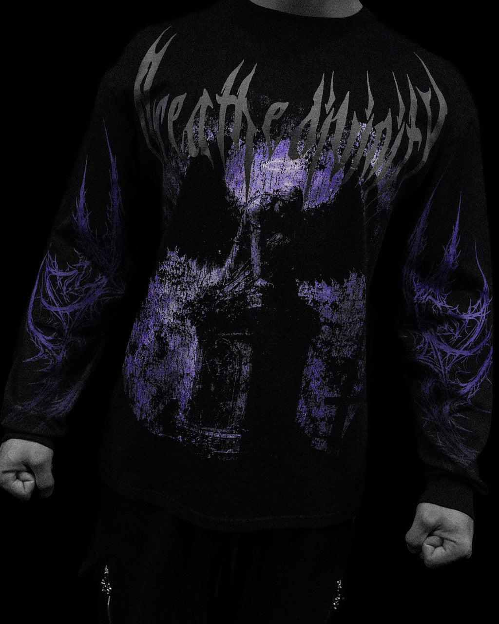 Death Portrait Oversized Longsleeve T-shirt [MIST]