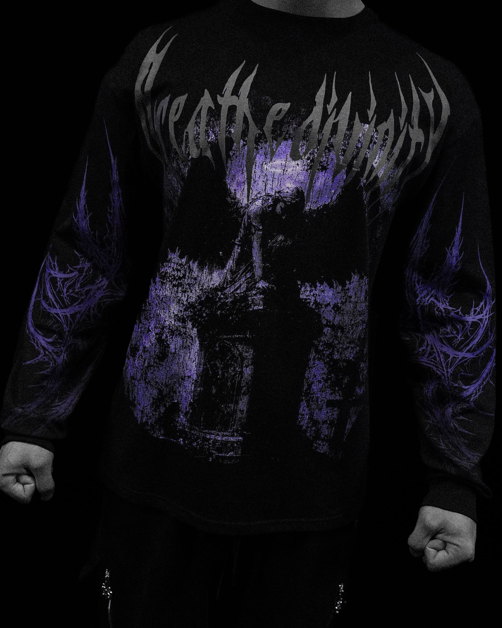 Death Portrait Oversized Longsleeve T-shirt [MIST]