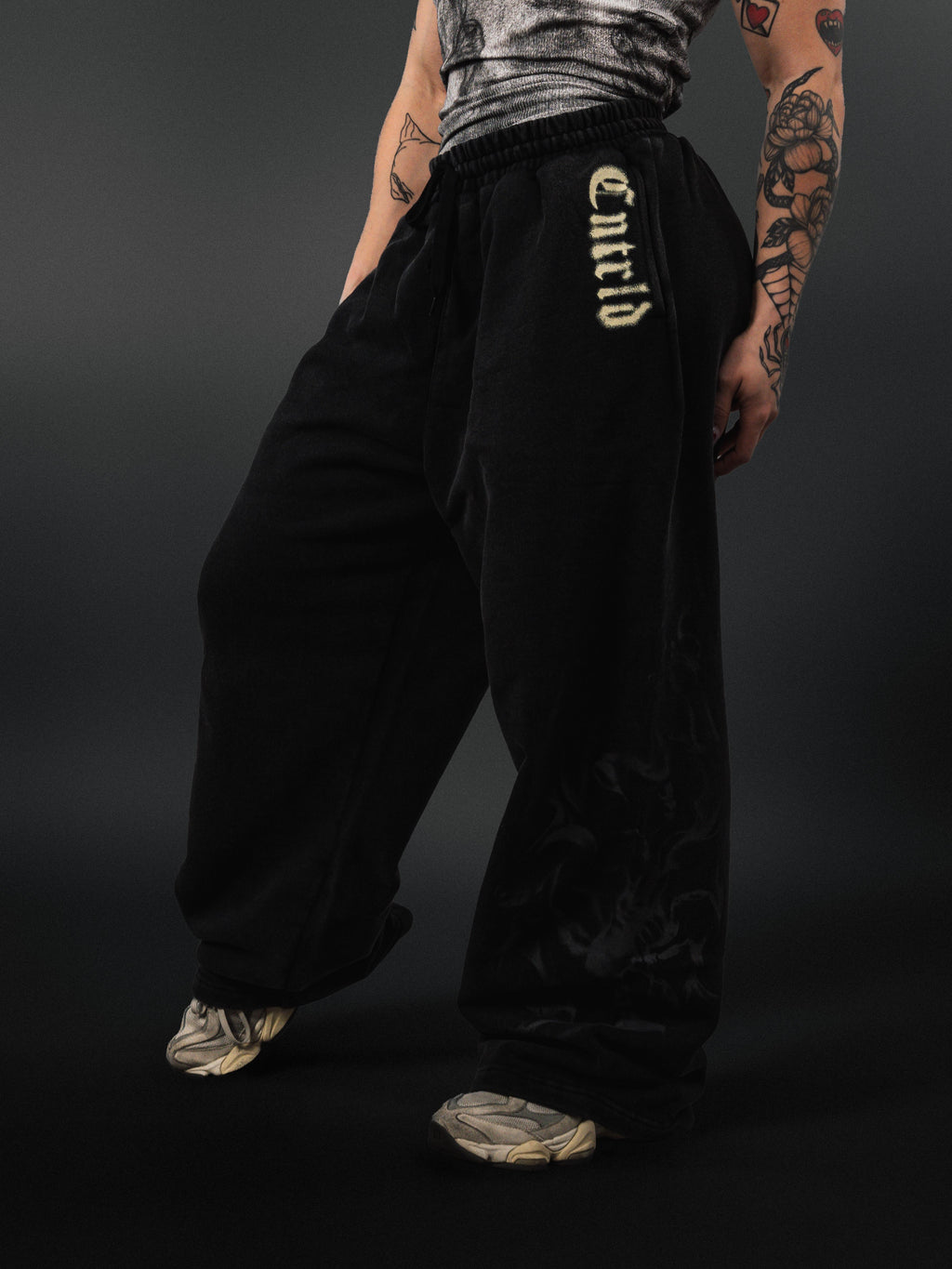 Wide Leg Sweats Black - Vista 3