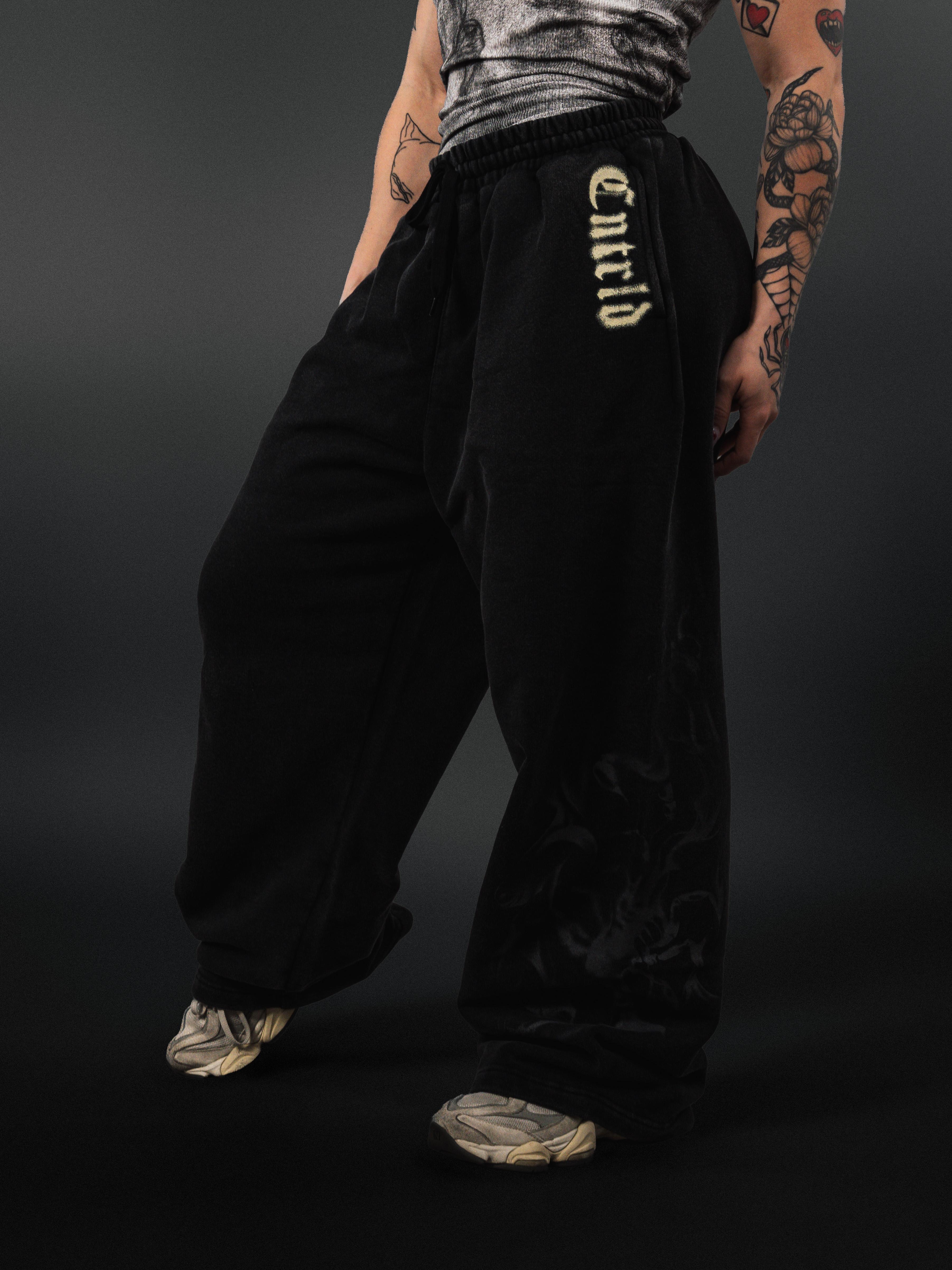 Wide Leg Sweats Black - Vista 3