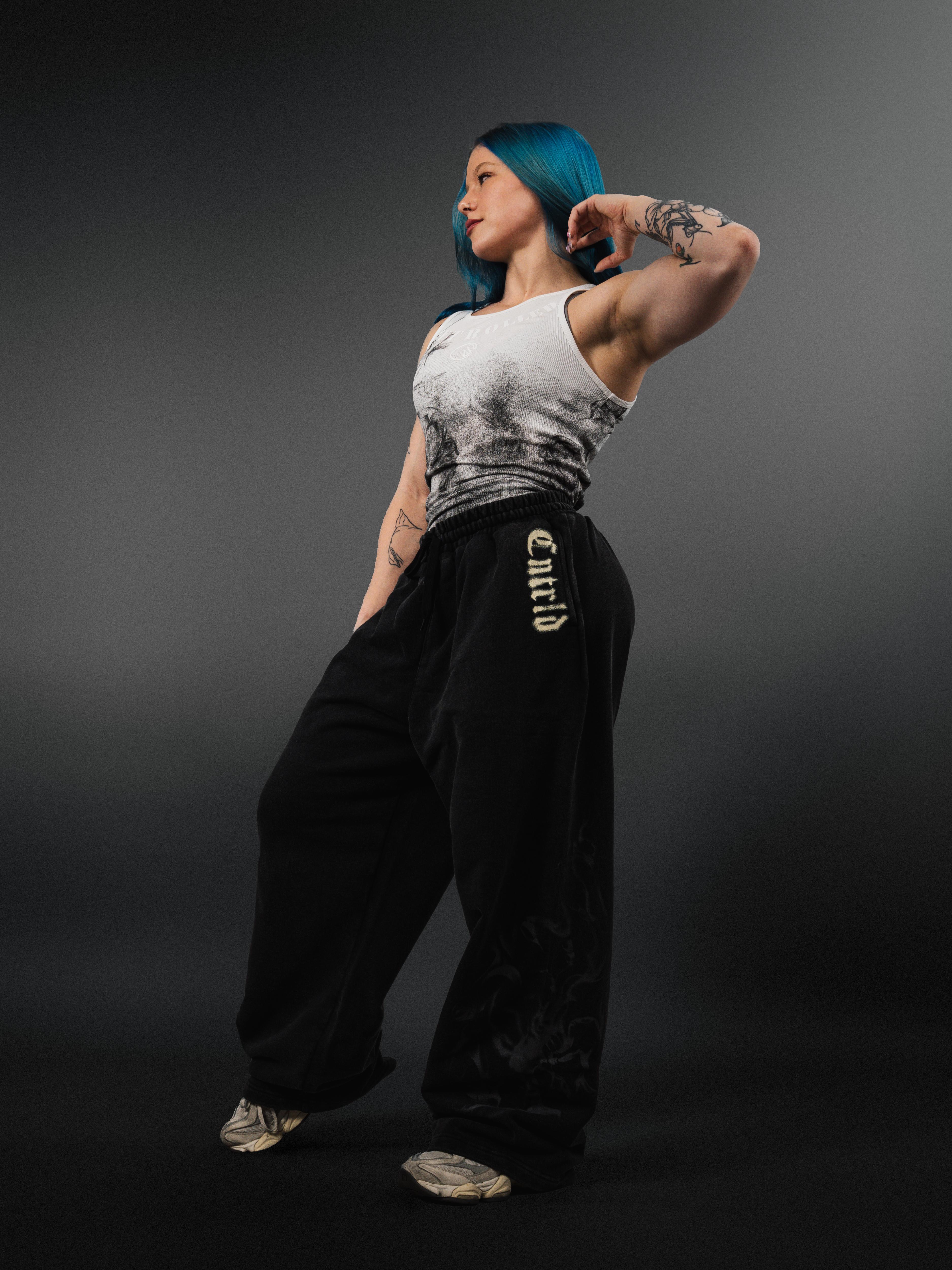 Wide Leg Sweats Black - Vista 5