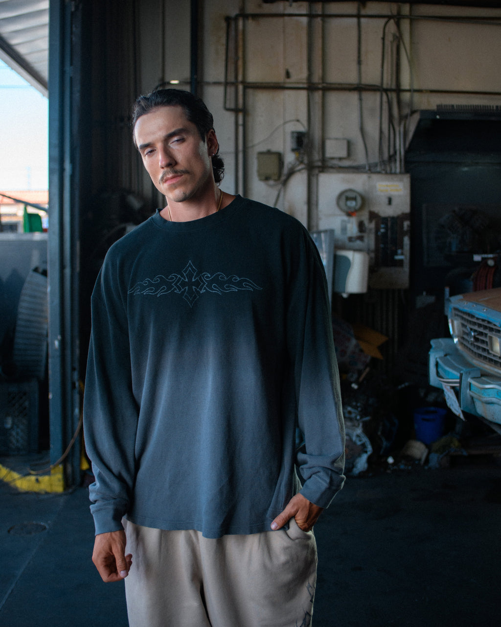 Hombre Thermal Grey Faded