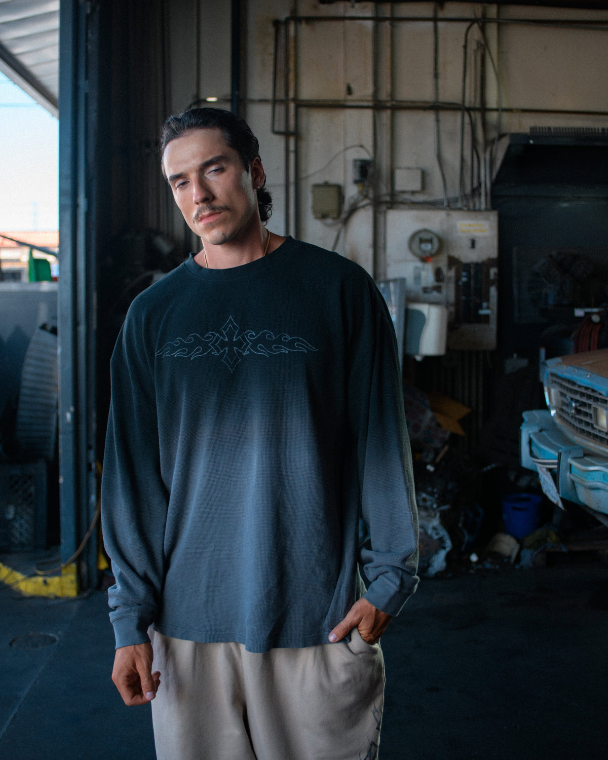 Hombre Thermal Grey Faded