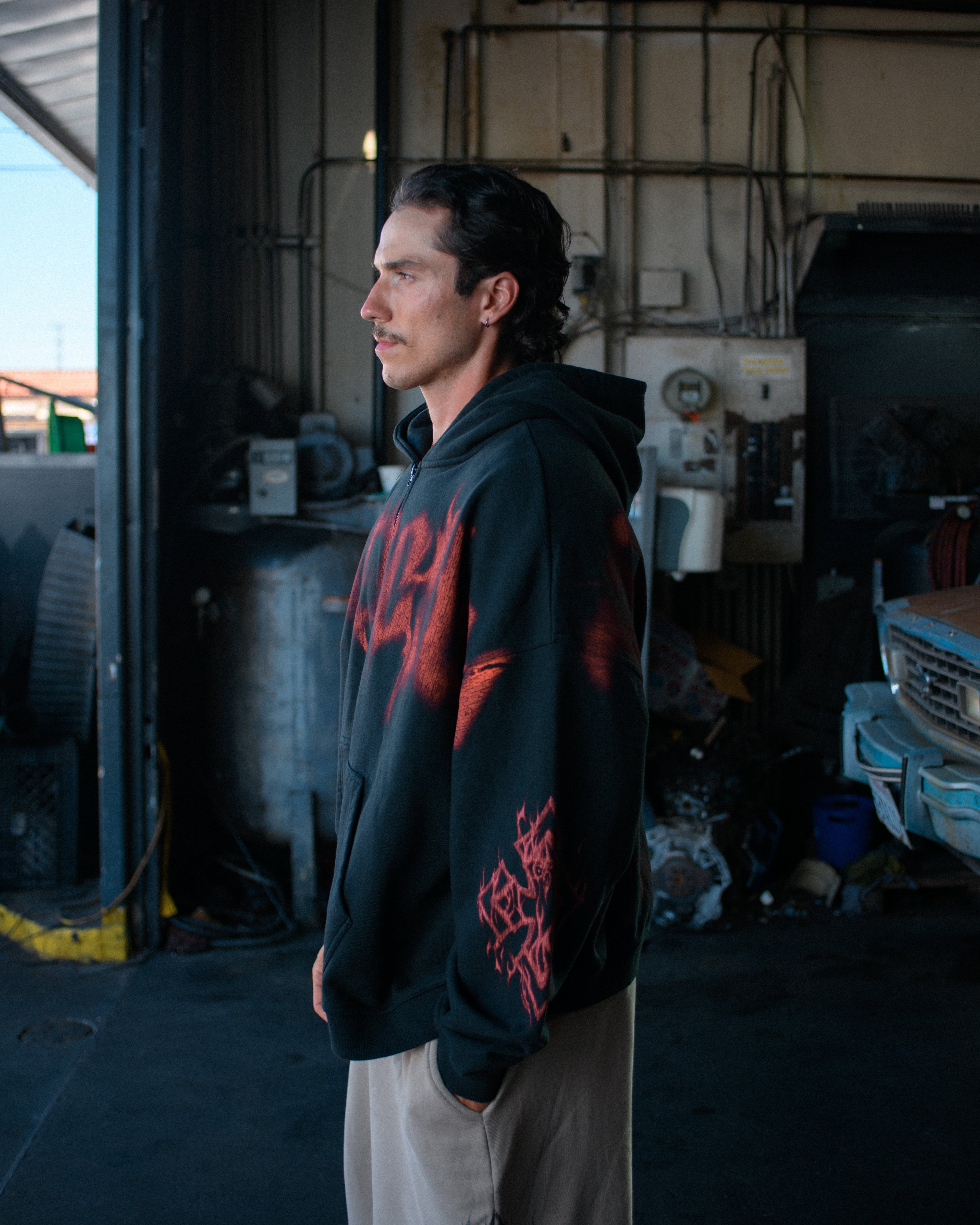 Ghost Zip Up Blood Red