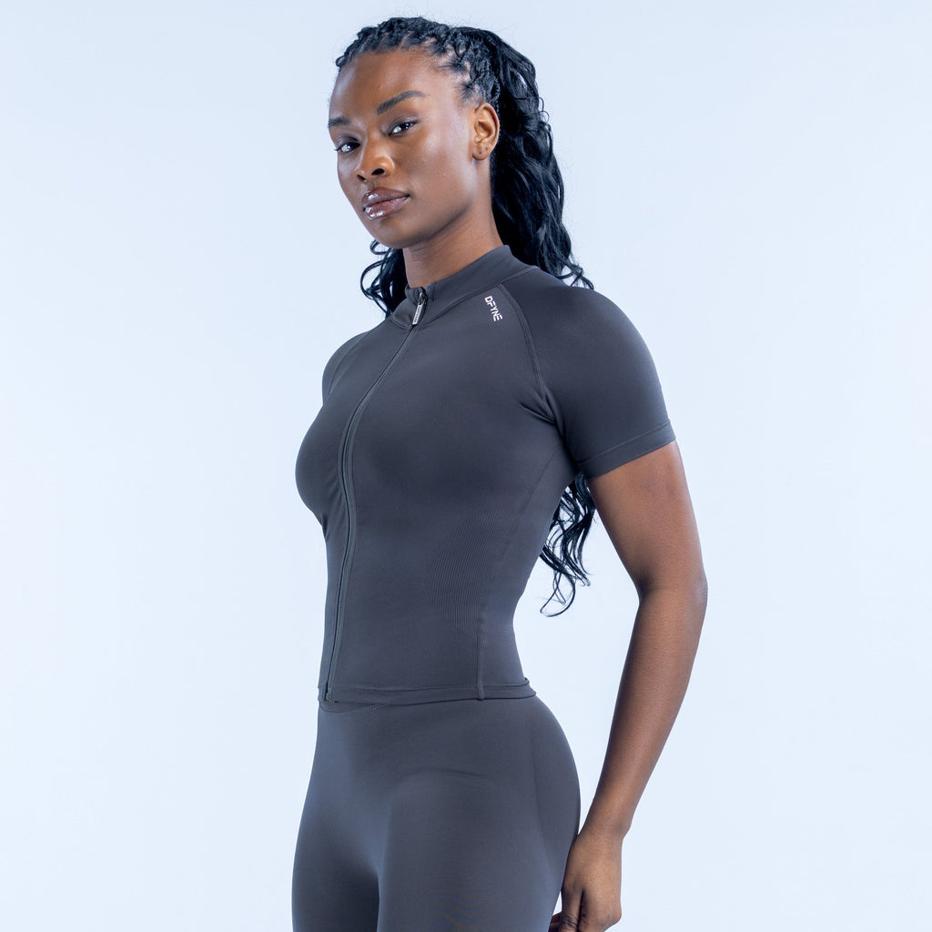 Dynamic Short Sleeve Zippy Charcoal