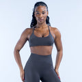 Dynamic Twist Back Bra Charcoal