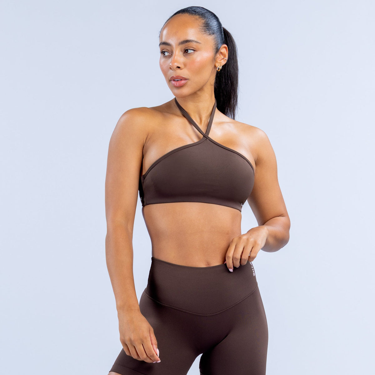 Dynamic High Neck Halter Bra - Chocolate ;)