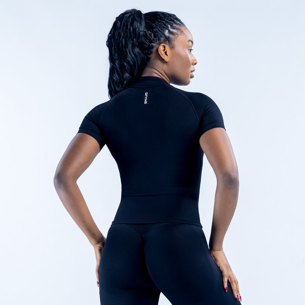Dynamic Short Sleeve Zippy Midnight Black