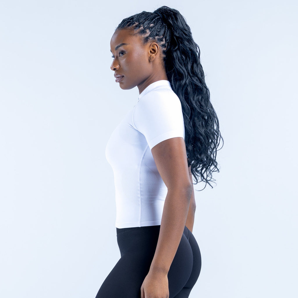 Dynamic Short Sleeve Zippy Optic White