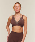 Double Layer Medium Support Sports Bra - Espresso Brown/Soft Brown ;)