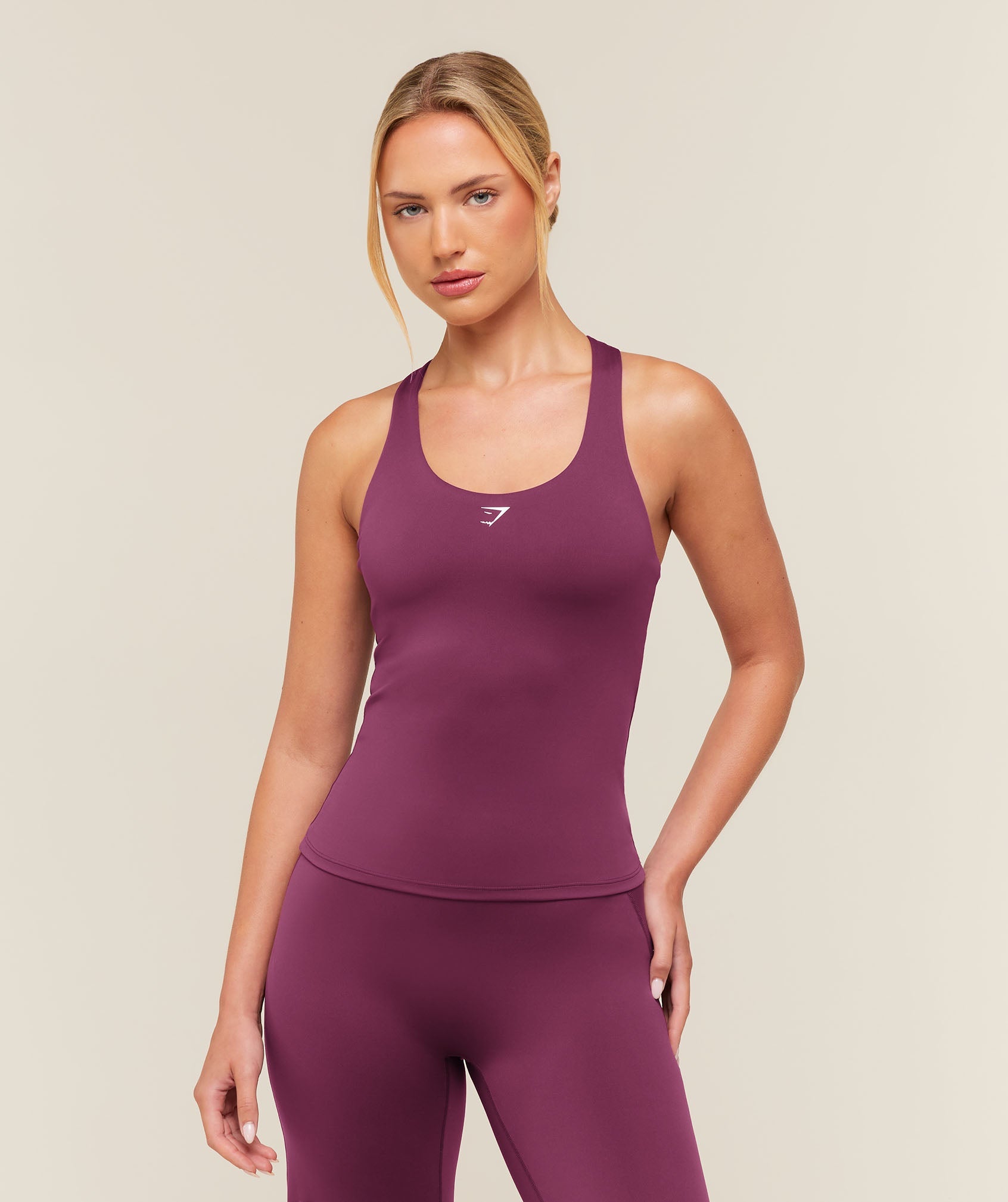 Everyday Racer Back Tank with Shelf - Strength Pink