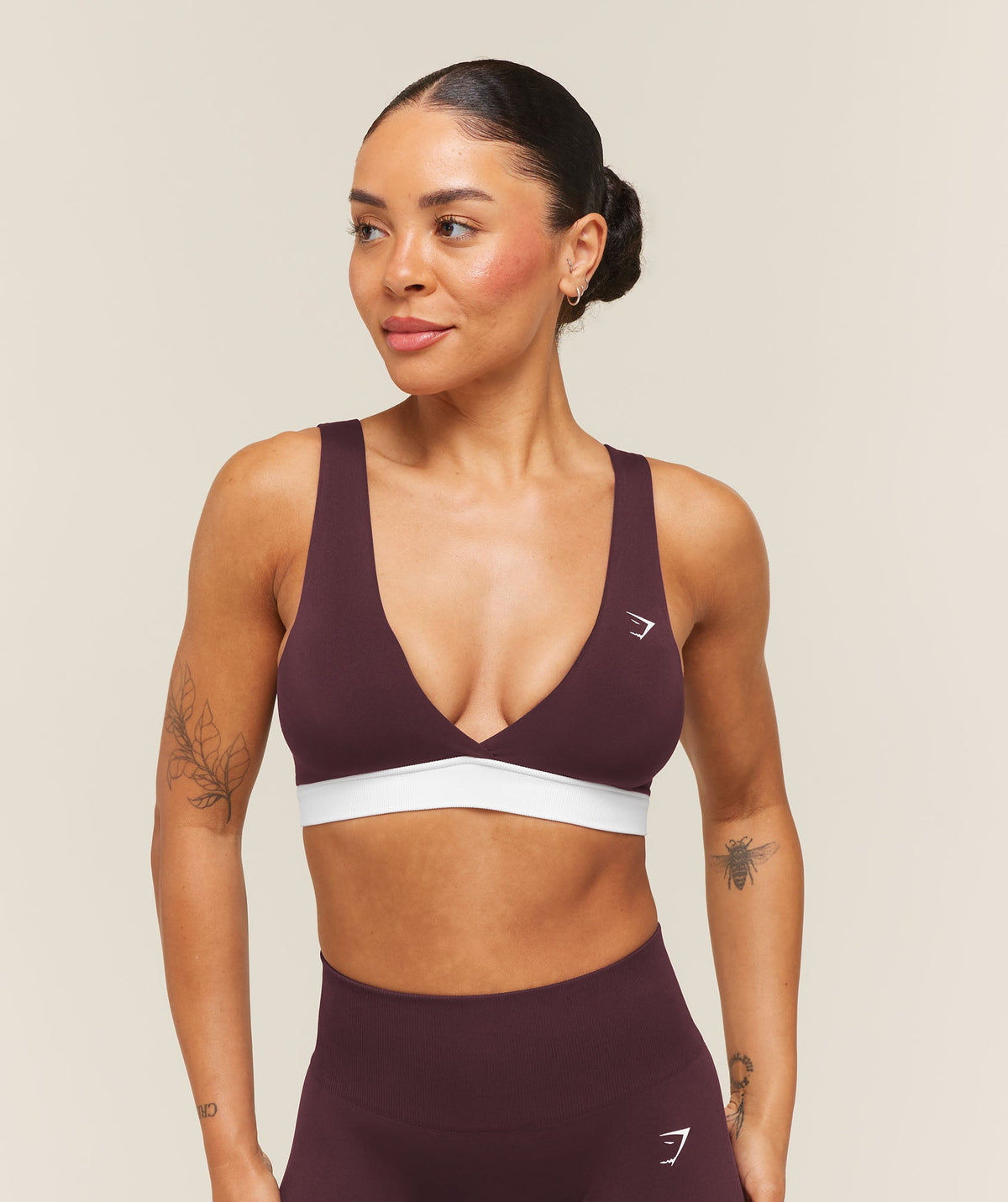Everyday Seamless Contrast Bra - Cherry Purple