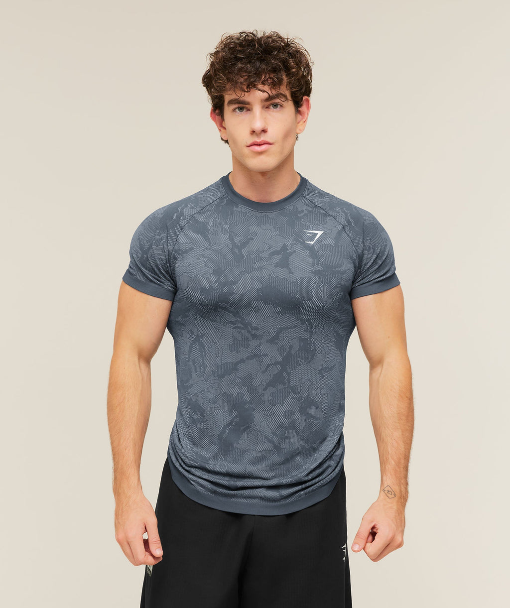 Geo Seamless T-Shirt - Shadow Blue/Tranquil Blue