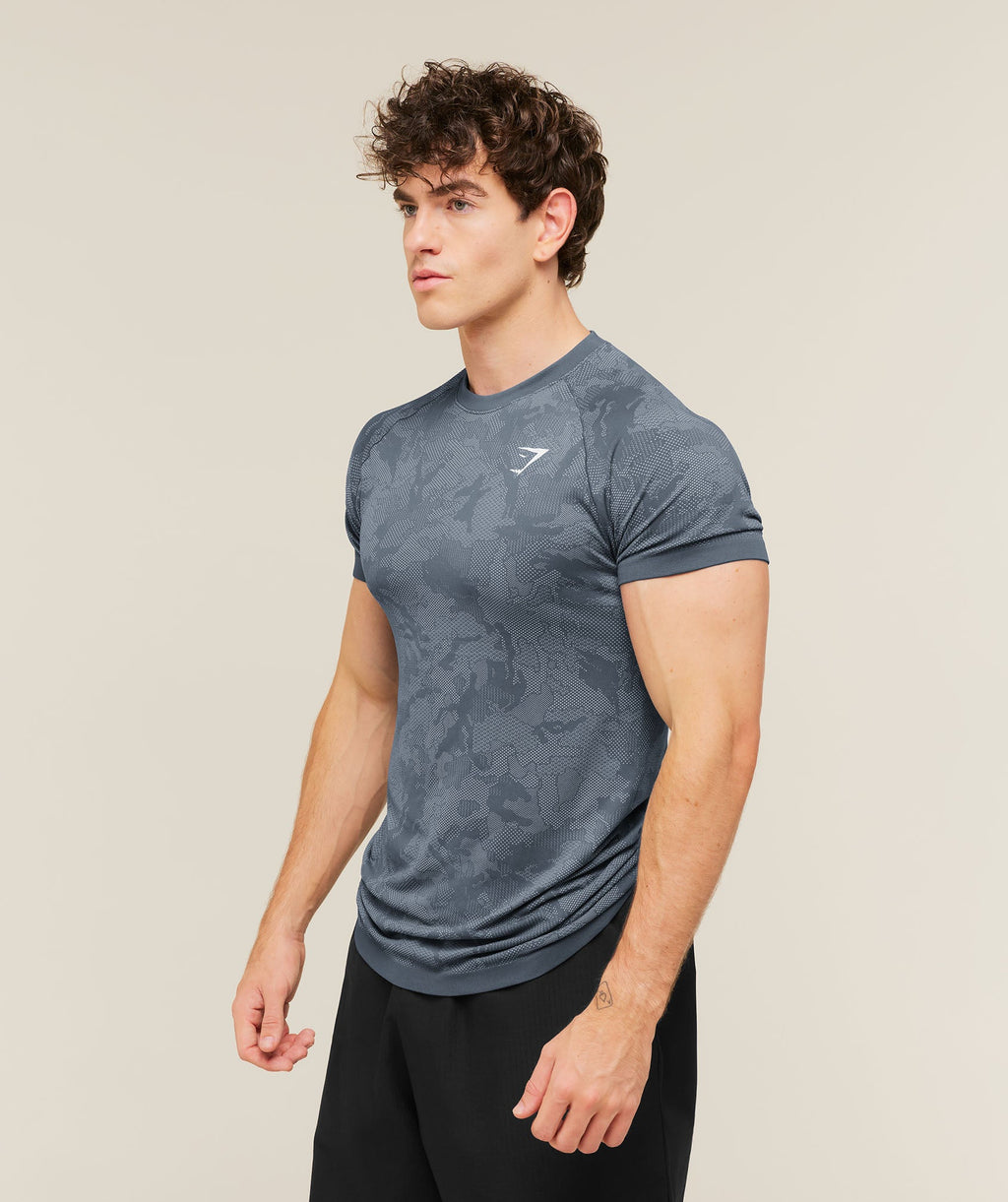 Geo Seamless T-Shirt - Shadow Blue/Tranquil Blue