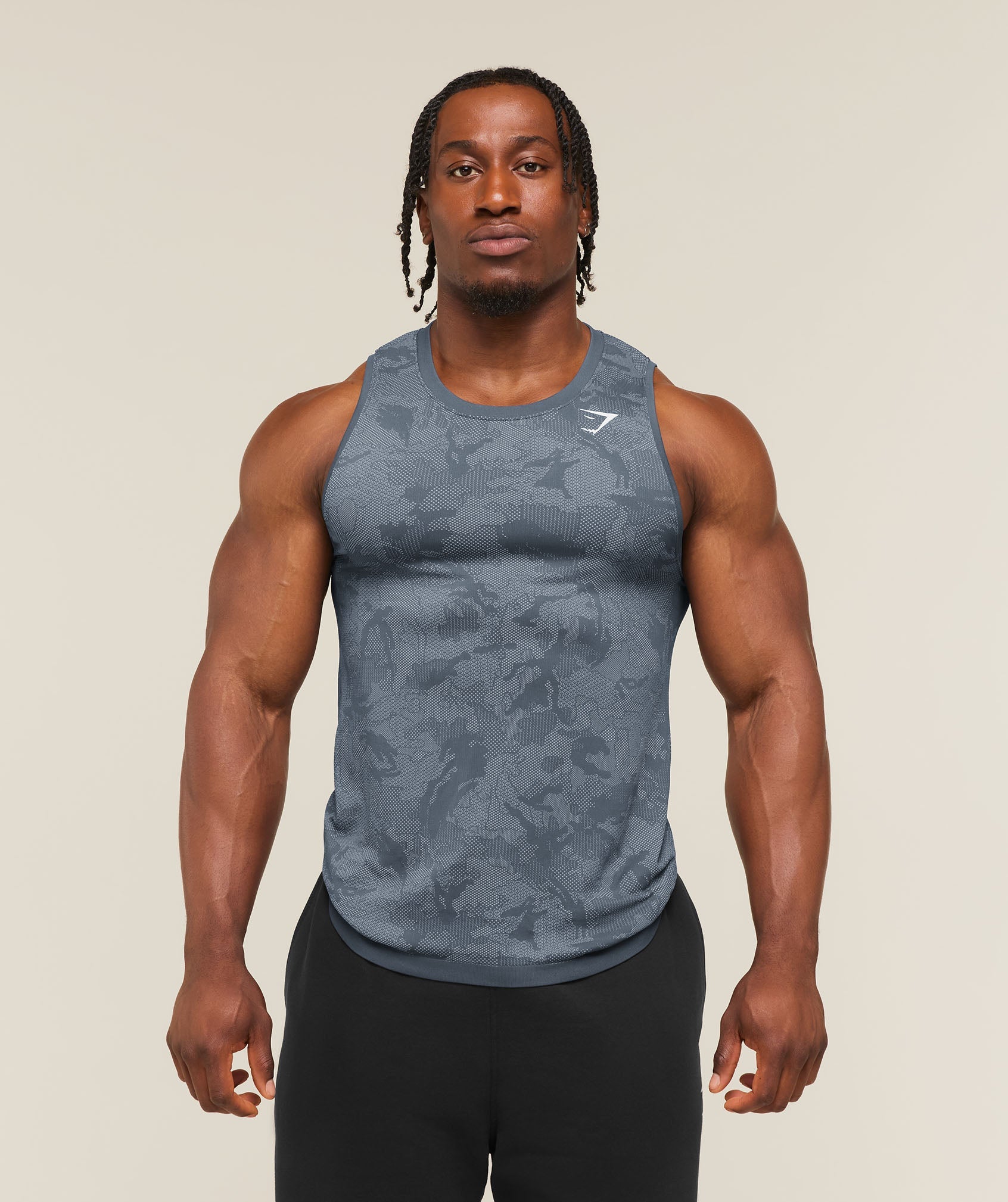 Geo Seamless Tank - Shadow Blue/Tranquil Blue ;)