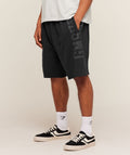 Accent Graphic Sweat Shorts - Black