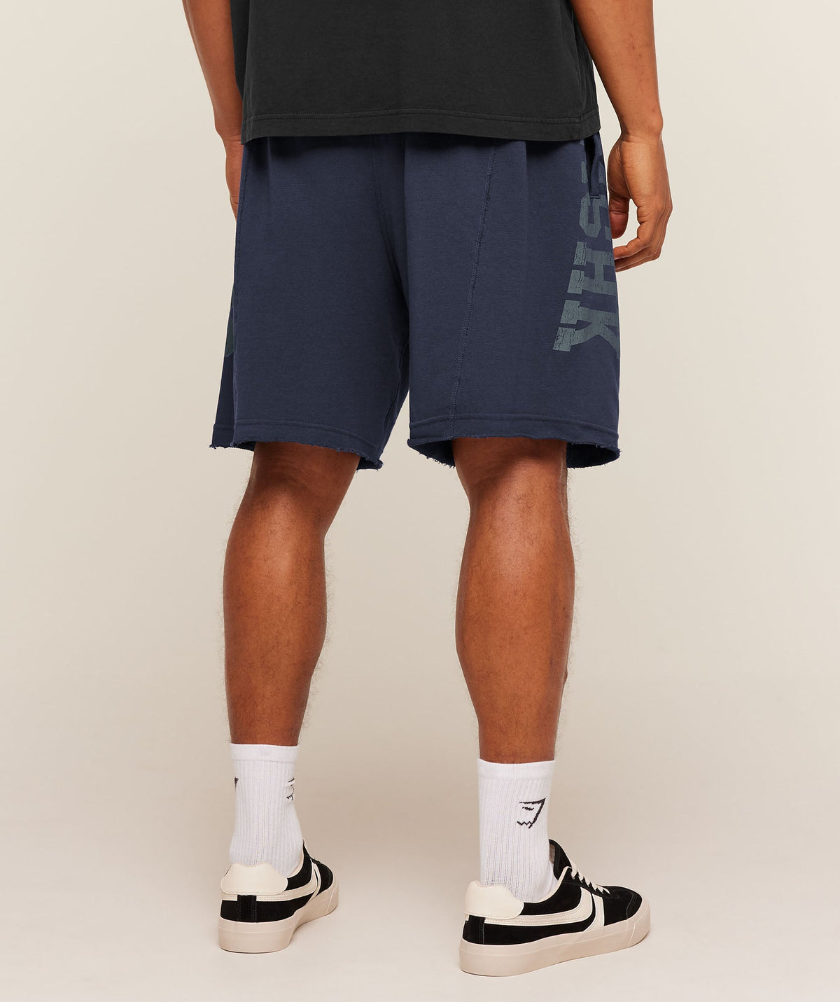 Accent Graphic Sweat Shorts - Heavy Blue