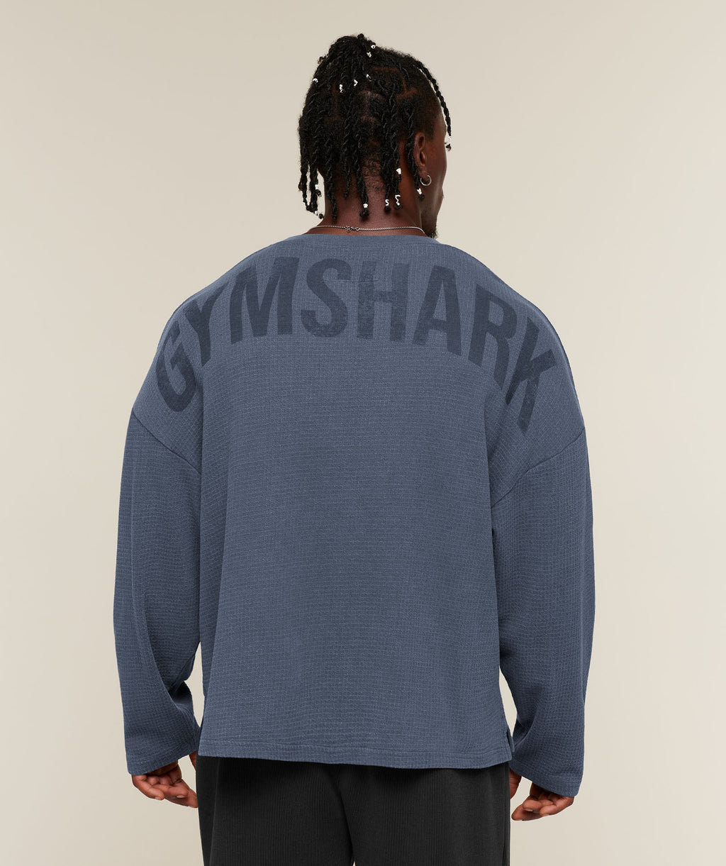 Gymshark x Sam Sulek Long Sleeve T-Shirt - Shadow Blue/Wash ;)