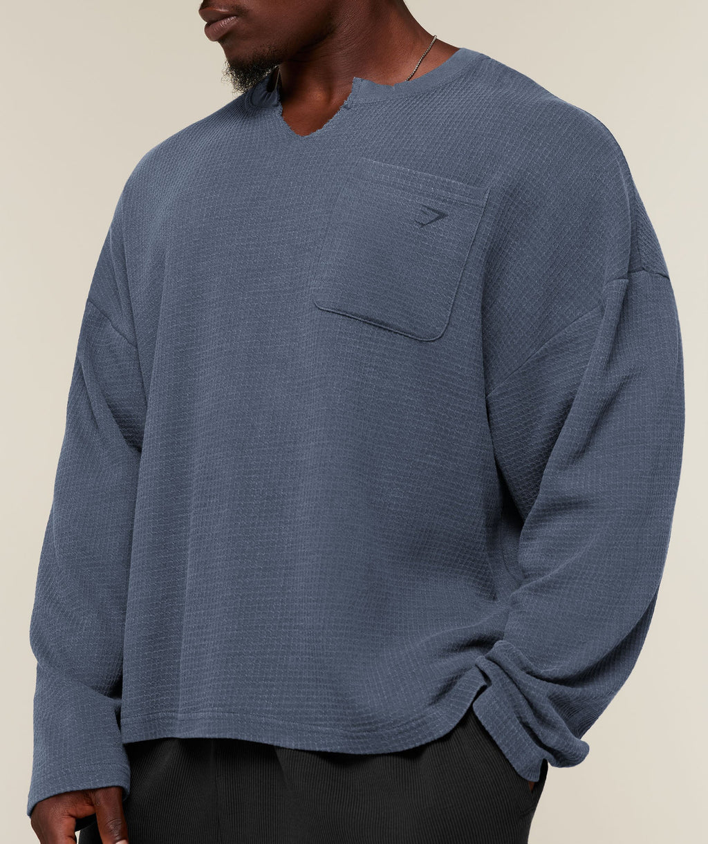 Gymshark x Sam Sulek Long Sleeve T-Shirt - Shadow Blue/Wash ;)