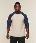 Gymshark x Sam Sulek Raglan Top - Chalk Beige/Heavy Blue/Wash ;)