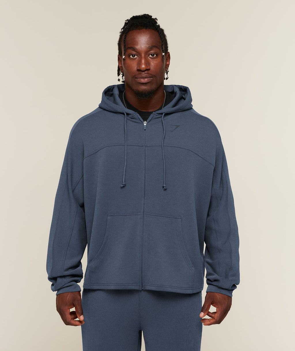 Gymshark x Sam Sulek Zip Through Hoodie - Shadow Blue ;)