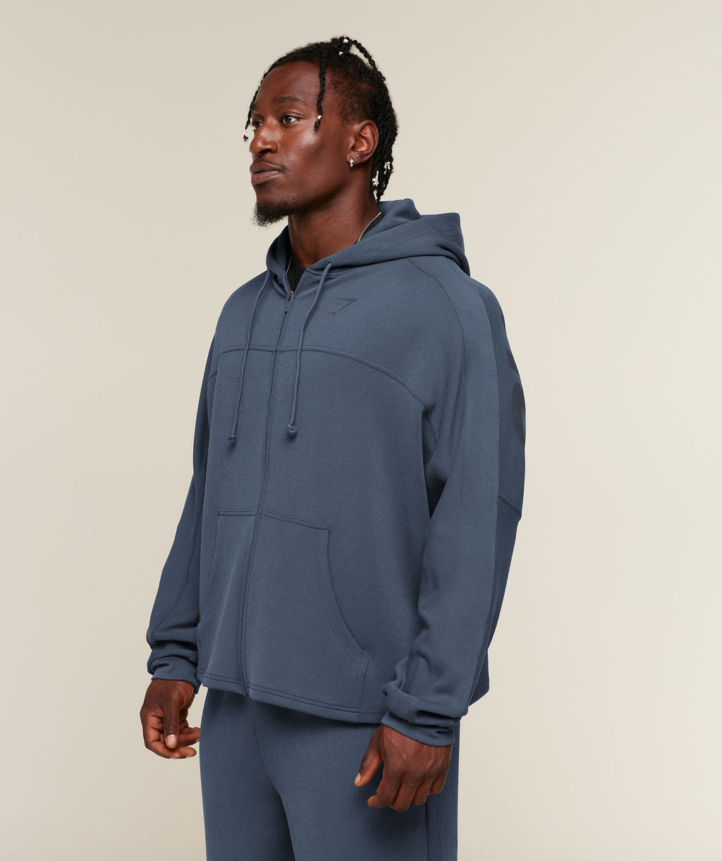 Gymshark x Sam Sulek Zip Through Hoodie - Shadow Blue ;)