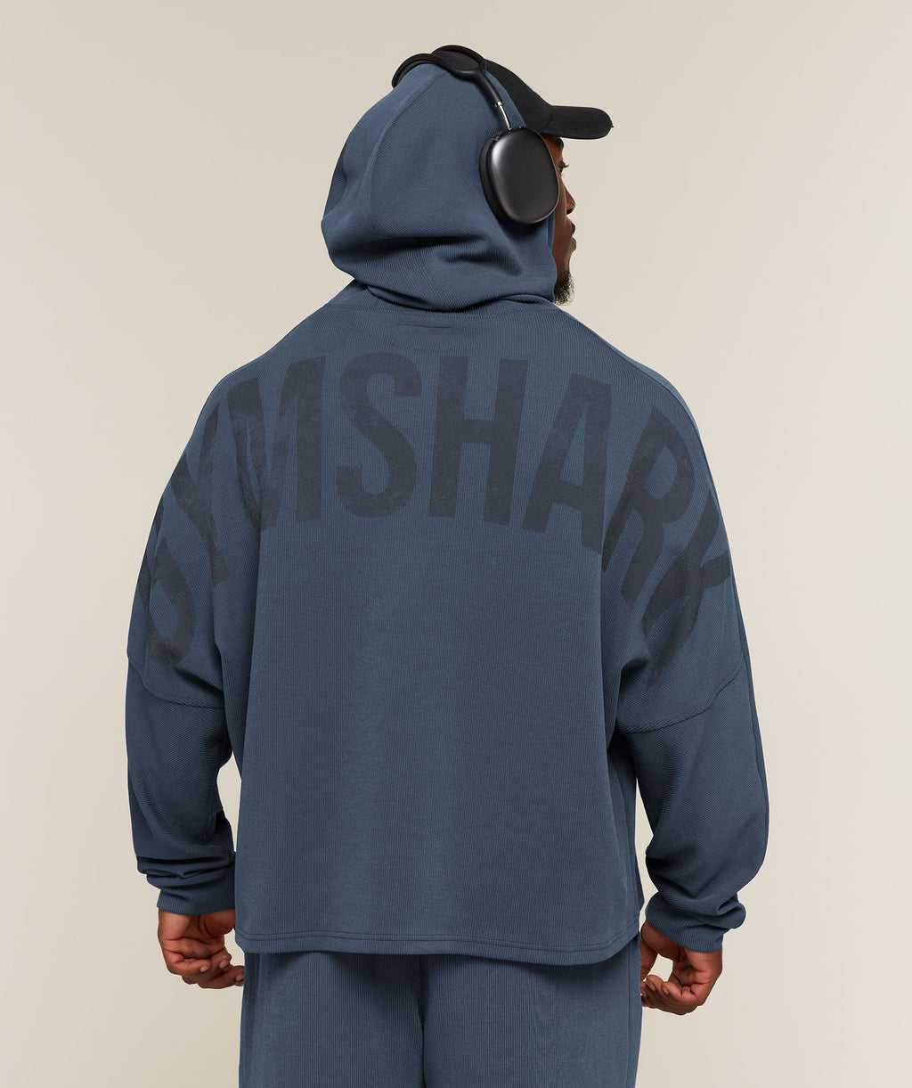 Gymshark x Sam Sulek Zip Through Hoodie - Shadow Blue ;)