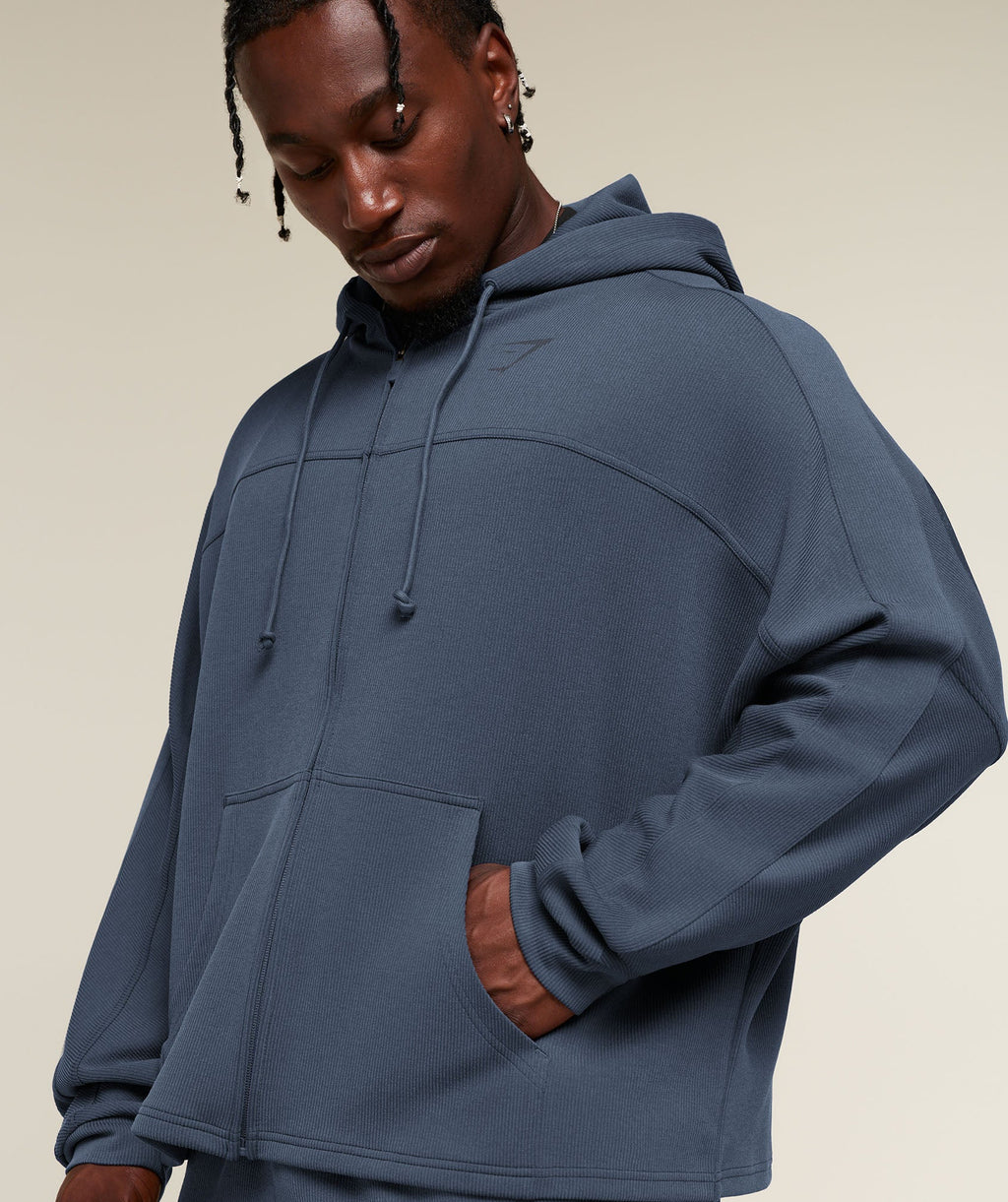 Gymshark x Sam Sulek Zip Through Hoodie - Shadow Blue ;)