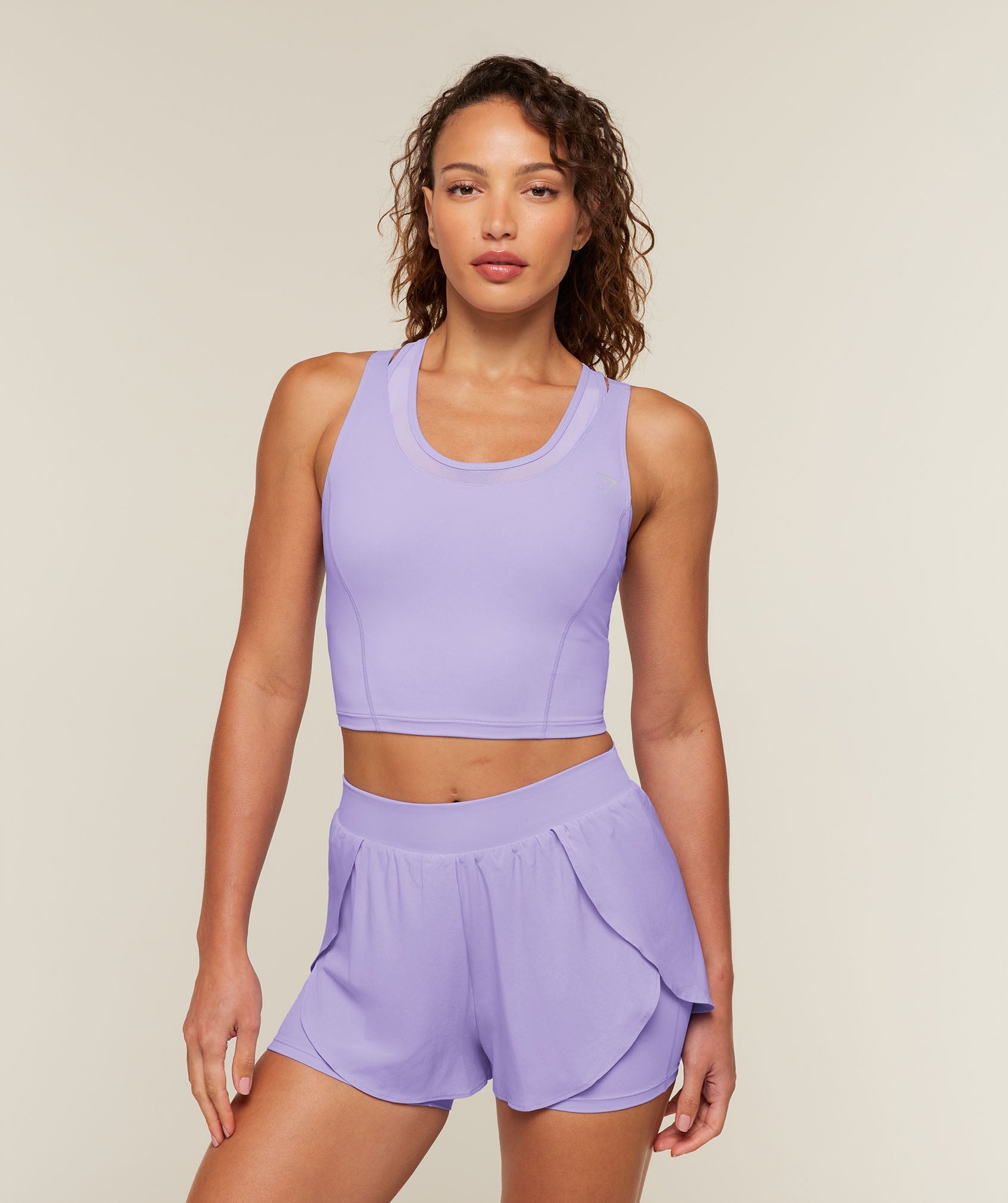 Mesh Sleeveless Tank with Shelf - Pace Purple