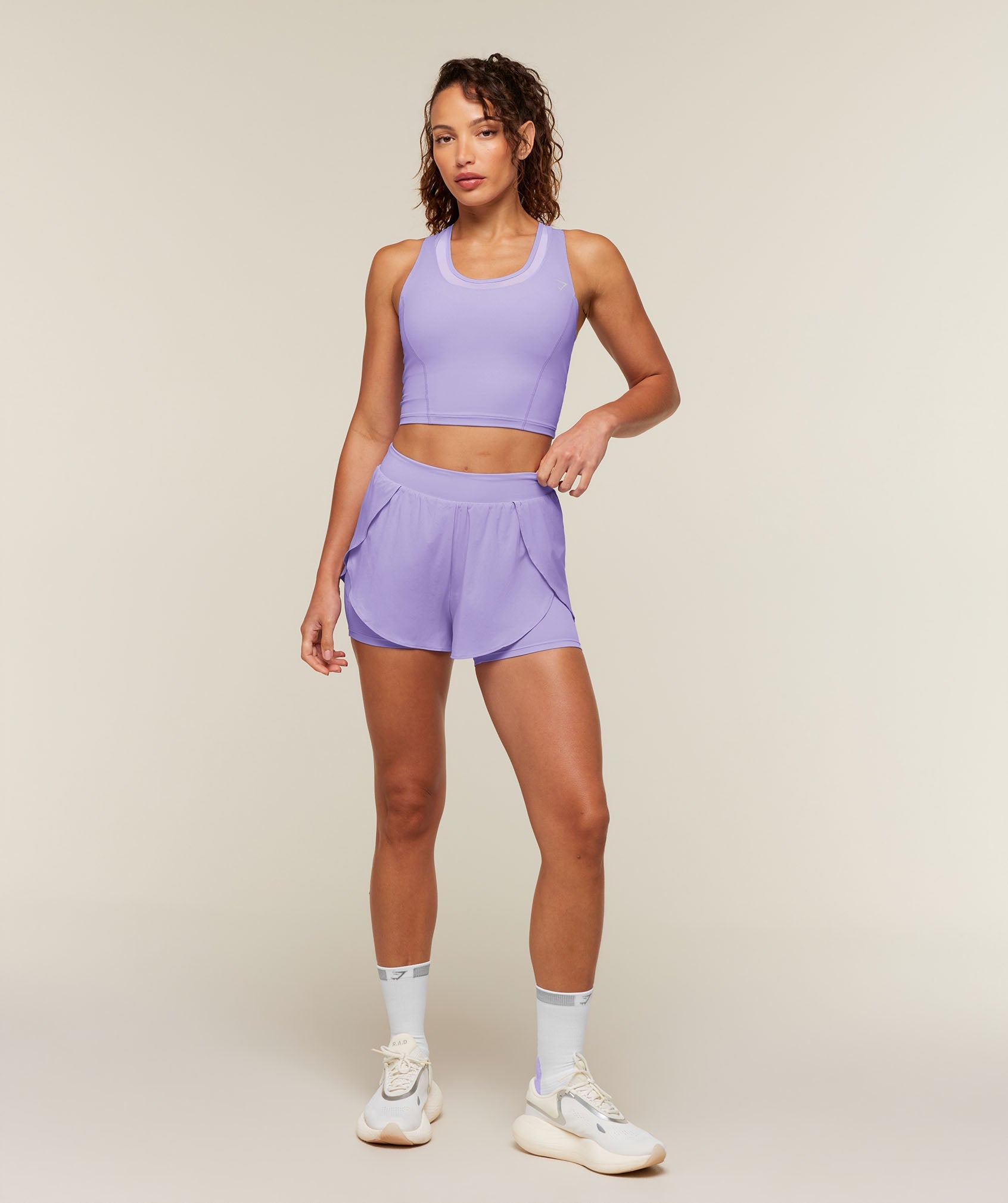 Mesh Sleeveless Tank with Shelf - Pace Purple