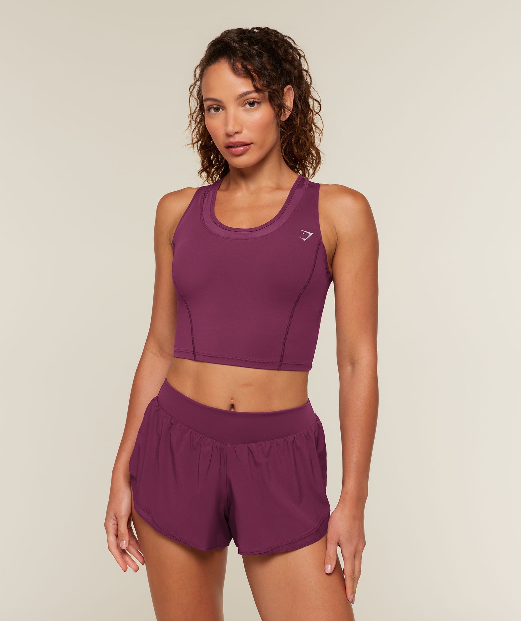 Mesh Sleeveless Tank with Shelf - Strength Pink