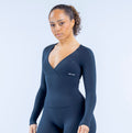 Origin Long Sleeve V-Neck Top Navy